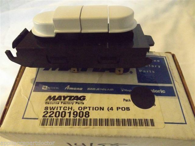 MAYTAG WASHER DRYER COMBO 22001908 Switch, Option (4 Pos.-wht) NEW IN BOX MAYTAG WASHER DRYER COMBO 22001908 Switch, Option (4 Pos.-wht) NEW IN BOX
